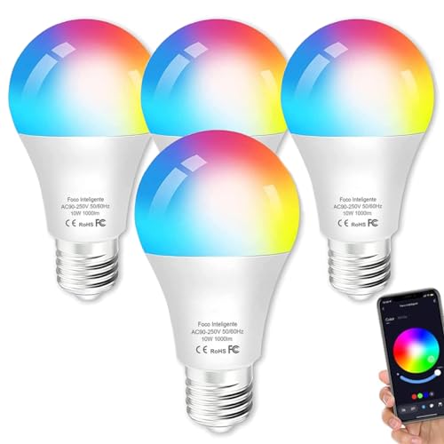 Iluminación Inteligente, Home Improvement Glückluz 10W Smartlife Foco Inteligente Wifi & Bluetooth, 1000lm Foco LED RGBCW Alexa Bombilla, Colors Regulable Dimmeable Multicolor Control Remoto de APP y...