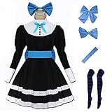 Lmetsky Stocking Anarchy Coatume Outfit Stocking Anarchy Cosplay Dress Black Maid Uniform with Headwear Halloween Christmas
