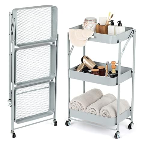 LIVIVO 3 Tier Foldable Utility Trolley Cover