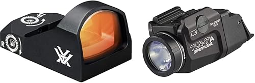 Vortex Optics Viper Red Dot Sight - 6 MOA Dot & Streamlight 69424 TLR-7A Flex 500 lúmenes Luz táctica de bajo perfil montado en riel, color negro