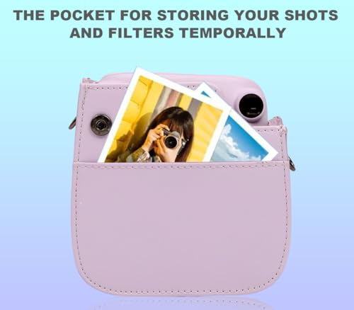 Funda Pocoukate para Fujifilm Instax Mini 12, 11, 9, 8 en cuero PU negro miniatura 5