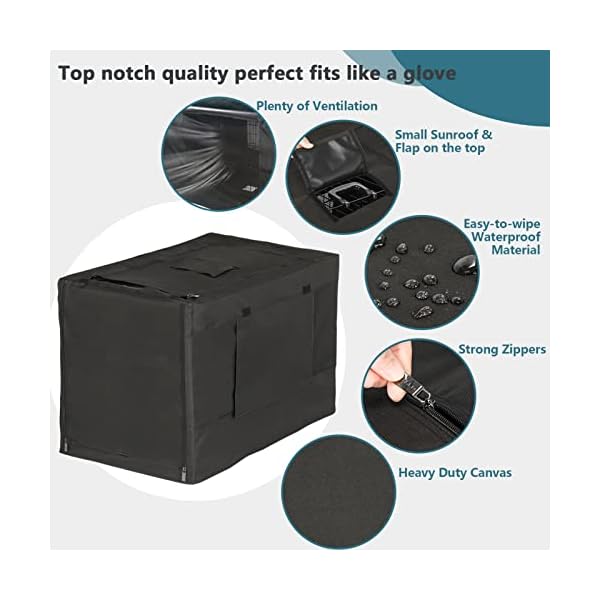 Petsfit Black Polyester Crate Cover Fits for 42 Inches Wire Crates, One Door Opening (Does not Open on All Sides), A Cover Only Petsfit Black Polyester Crate Cover Fits for 42 Inches Wire Crates, One Door Opening (Does not Open on All Sides), A Cover Only