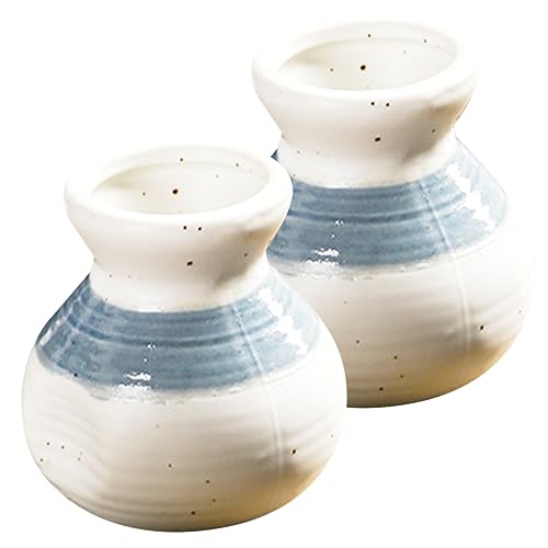 HEALEEP 2pcs Japanese Style Ceramic Toothpick Holder Dispenser Tabletop Container for Home Decoration Easy to Use and Clean for Dining Table Centerpiece