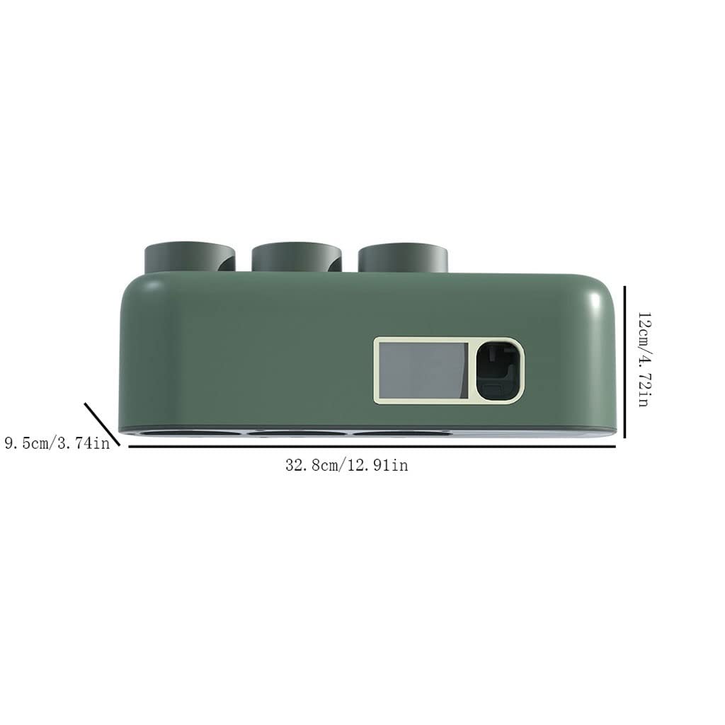 Estante para Cepillos de Dientes 2 Pezzi Supporto for spazzolino da Denti Intelligente a Parete con con PORTATO Kit di spremitura Automatico del distributore di dentifricio Automatico(A)
