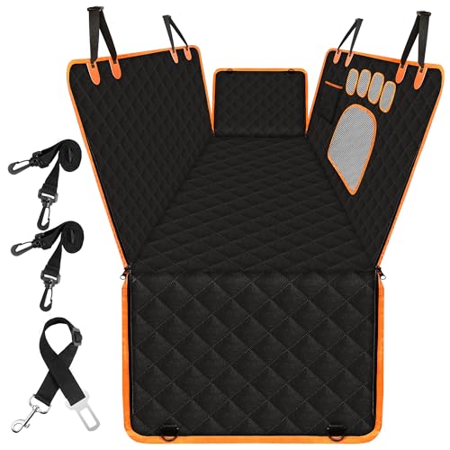 Dog Hammock for Car with Mesh Window - Tesla Model 3, SUV, Sedan, Waterproof Heavy Durable Hammock, Scratch Proof Nonslip with Seatbelt and Side Flaps, Dog Car Seat Cover for Pets - image 8