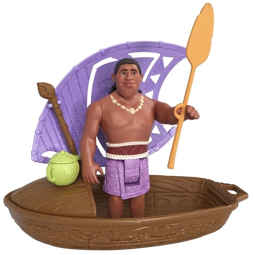 Miniatura 5 de Mattel Disney Vaiana 2 Intrépidos Navegantes Conjunto con muñeco pequeño Sorpresa, Canoa y Accesorios, Inspirado en la película (los Estilos Pueden Variar), JBT68 (Paquete de 2)