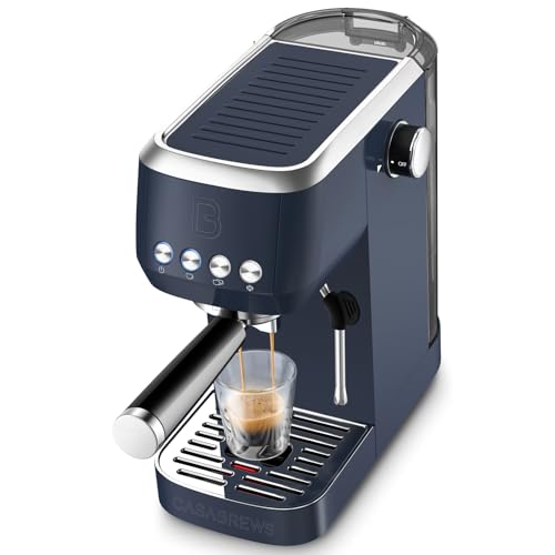 Image of CASABREWS 20 Bar Espresso Machine, Stainless Steel Coffee Machine with Milk Frother, Espresso Maker for Cappuccino, Latte, Sapphire Blue