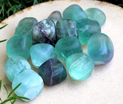 Green Flourite Tumbled Stone 100 Grams Attractive Genuine A Grade Approx.75"To 1 Inch #TOP6
