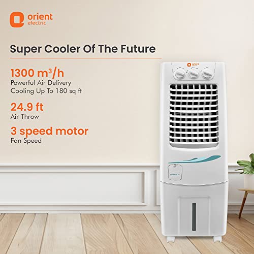 Image of Orient Electric Supercool 30 L Personal Air Cooler Home | Densenest Honeycomb Pads With Dust Filter | Powerful Air Delivery | Portable Air Cooler For Room | Inverter Compatible | White