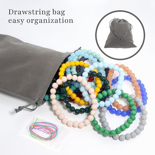 Chensilaiyi 21Pcs 8Mm Stretch Beaded Bracelet For Women thumb #7