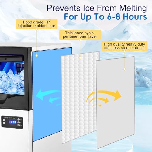 Fabricadora de hielo comercial de acero inoxidable Takywep KN miniatura 3