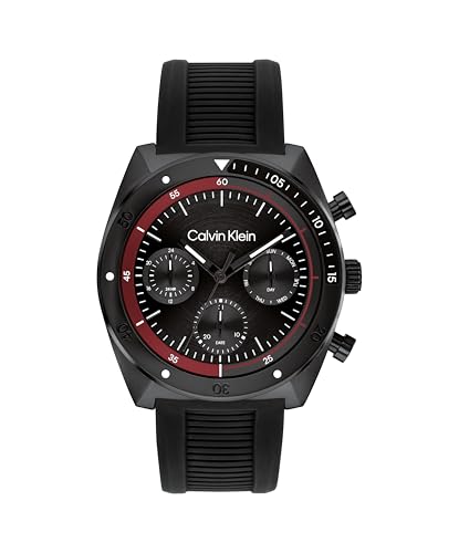 La mejor comparación de Relojes Calvin Klein Caballero los preferidos por los clientes. 47 Calvin Klein - Reloj para Hombre 25200467 CK Flex - 45 mm - Multifunción - Caja Negra - Correa Silicona Negra