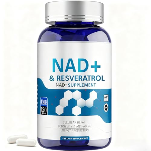 Integratore Premium NAD+ & Resveratrolo 1500mg | 120 Capsule Molli | Supporto Anti-Aging e Benessere Cellulare | Confezione da 1 bottiglia