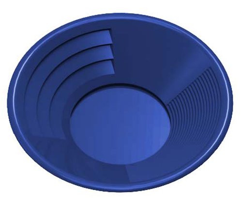 SE8 Inch Gold Panning Pan - Dual Riffles for Easier Mining and Prospecting, Blue