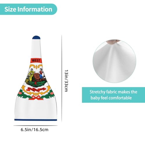 West Virginia Flag Print Newborn Baby Hat, Soft Top Knotted Beanie Cap, Cute Infant Headwear for 0-6 Months Welcome Party Black4