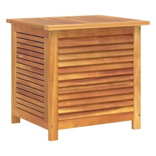 vidaXL Boîte de Rangement de Jardin Persienne, Coffre à Jouets, Meuble de Rangement, Organisateur de Terrasse Cour Patio Extérieur, Bois Acacia