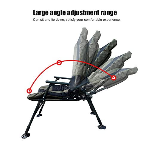 Carp Chair Height Adjustable Model Fishing Chair Armrest Foldable Comfortable Folding Chair Extra Height Adjustable Camping Chair with Sponge Cushion for Fishing Carp Fishing 360 kg - Image 5
