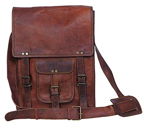 Neapolitan Grain NG1008 Handmade 11 Inch Sturdy Leather Ipad Messenger Satchel Bag
