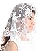 Mantveil Girls First Communion Veil Catholic Chapel Mass Headpiece Church Lace Flower Girl Head Covering for Kid (White)