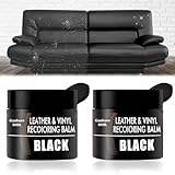 Leather Recoloring Balm - 3.5 oz Black Leather Paint for Furniture, Dye & Conditioner - Revitalize Sofa, Car Seat, Coat & Jacket - 50 ml * 2