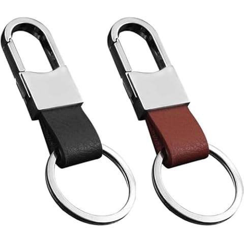 EXKOKORO Premium Soft Car Leather Keychain Key Holder, Key Organizer For Men Women(2-PACK) Cover