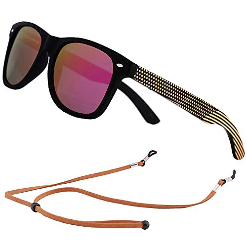 Image of Mens Polarized Wood Sunglasses for Men Women, Womens Sunglasses Wooden Sides Bamboo Glasses