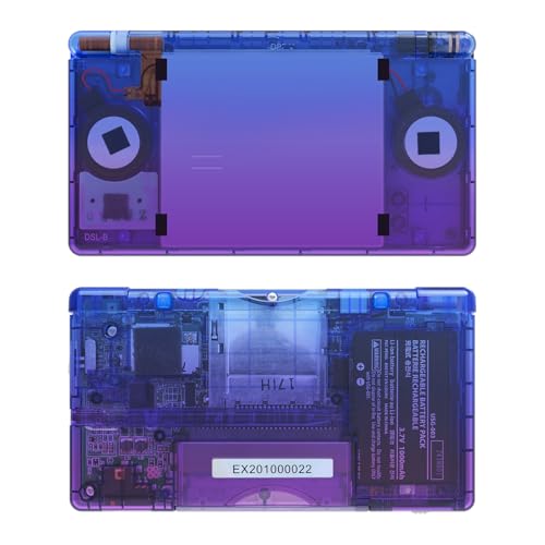 Image of eXtremeRate Gradient Translucent Bluebell Replacement Full Housing Shell for Nintendo DS Lite, Custom Handheld Console Case Cover with Buttons, Screen Lens for Nintendo DS Lite NDSL - Console Without