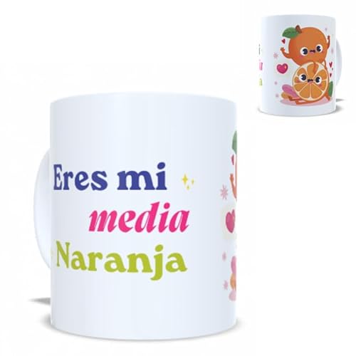 Tazas de Cerámica para Novios | Tazas Originales para Regalar San Valentín | Regalo Pareja, Novio y Novia | Regalos Originales para Parejas (Eres mi media naranja) Tazas de Cerámica para Novios | Tazas Originales para Regalar San Valentín | Regalo Pareja, Novio y Novia | Regalos Originales para Parejas (Eres mi media naranja)