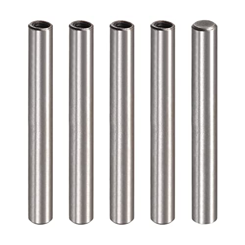 uxcell M4 Internal Thread Dowel Pin 5pcs 6x50mm Chamfering Flat Carbon Steel Cylindrical Pin Bed Bookshelf Metal Devices Industrial Pins