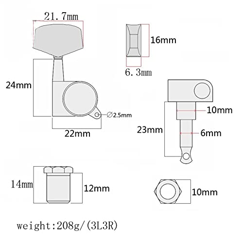WNWN 3R3L Vintage 1 Set Guitar String Tuning Tuning Touches Touches Bronze pour Pièces De Guitare Électrique/Acoustique… - Les Beatles, Paul McCartney, John Lennon, RIngo Starr, George Harrison WNWN 3R3L Vintage 1 Set Guitar String Tuning Tuning Touches Touches Bronze pour Pièces De Guitare Électrique/Acoustique… – Image 7