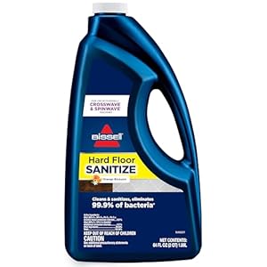 BISSELL Hard Floor Sanitize Formula, 25041, 64 Fl Oz CrossWave & Spinwave, Use on Sealed Hard Floors, Orange Bloosom