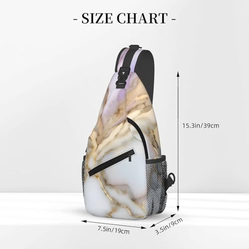 Bolso Bandolera Estampado Mármol para Viaje y Senderismo miniatura 3