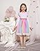 Arshiner Girls Birthday Dress Toddler Rainbow White Long Sleeve Tulle Tutu Birthday Party Casual Outfit