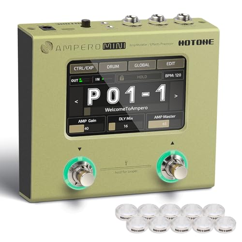 Processeur multi-effets Hotone guitare basse simulation amplification IR Ampero Mini
