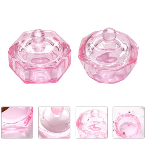 2 Pzs Vasos de Cristal para Manicura con Tapa miniatura 6