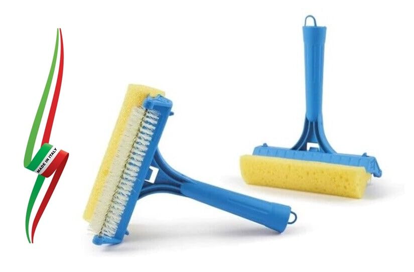 Spazzola Doppio Uso per ZANZARIERE con Attacco FILETTATO Universale per ASTE E Manici di Scopa Made in Italy