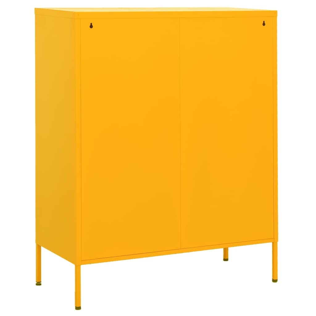 vidaXL Armario de Almacenamiento Aparador Librería Alacena Estantería Organizador Muebles Hogar Estable Acero Amarillo Mostaza 80x35x101,5 cm