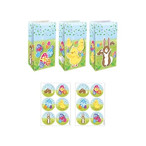 Henbrandt Easter Paper Party Bags with Stickers Cover