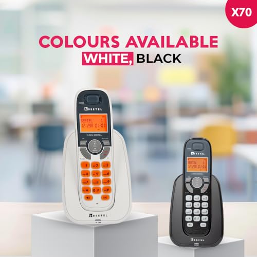 Image of Beetel X70 Expandable Cordless Landline Phone, 2.4GHz Frequency, 2 Way Speaker Phone, Ringer Volume, LED Notification for Ringer and Charging (X70)(White)