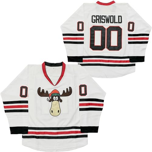 #00 Griswold Movie Hockey Jerseys X-Mas Christmas Vacation Mens Jersey White Stitched L