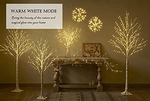 LITBLOOM Lighted Birch Garland Battery Operated with 8 Functions 48 Multi-Color and Warm White Lights, Pre-lit Twig Vine Lights 6FT for Home Bedroom Wall Mantle Decoration by LITBLOOM - Image 6