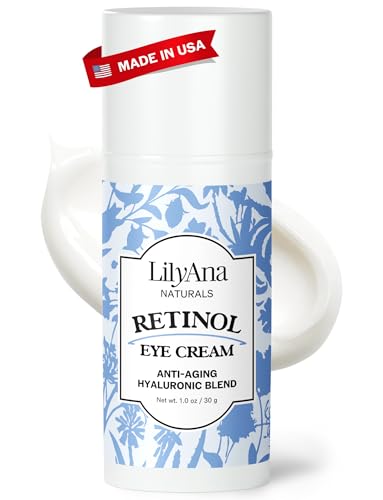 LilyAna Naturals Eye Cream - Eye Cream for Dark Circles and Puffiness, Under Eye Cream, Anti Aging Eye Cream Reduce Fine Lines and Wrinkles (1.0 Ounce, Retinol)