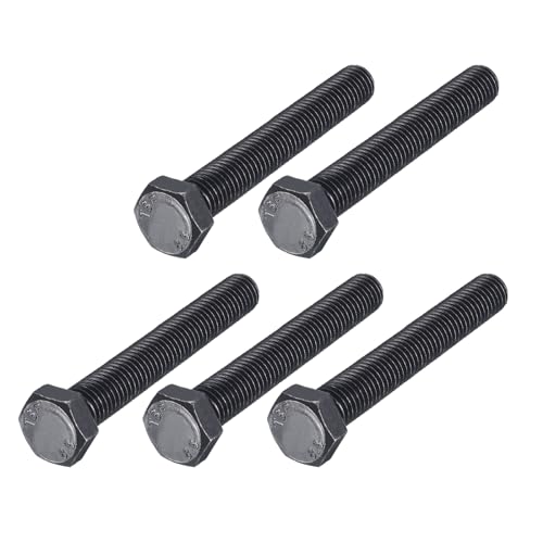 Image of METALLIXITY Hex Bolts (M12-1.75x90mm) 5Pcs, 8.8 Grade Carbon Steel Fully Threaded Black Oxide, Coarse Thread UNC Hex Head Screw Bolt - for Furniture Repair