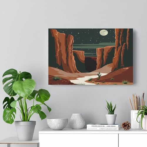 Décoration murale moderne désert cactus grande toile 60x90