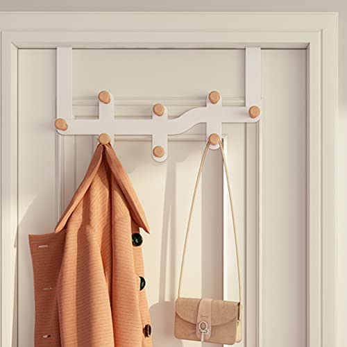 Gancho resistente para colgar sobre la puerta, perchero de 6/8/10 ganchos para ropa y toallas, organizador de pared sin necesidad de taladrar para baño, dormitorio y entrada, apto para puertas están