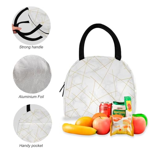 Sac à dos d'école marbre blanc imperméable pour collège et lycée - 4