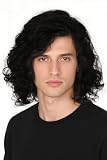 LeMarnia Men's Costume Wig Black Fluffy Short Curly Wig for Halloween Cosplay Costume Wig
