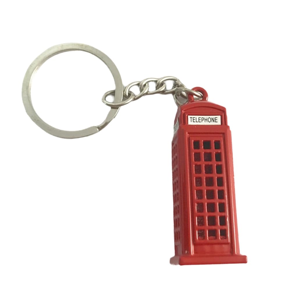 Avejjbaey Unisex Phone Booth Keychain Unique Key Rings British Themed Metal Keychains Post Box Keychain Souvenirs Alloy Texture For Gifts And Collectors
