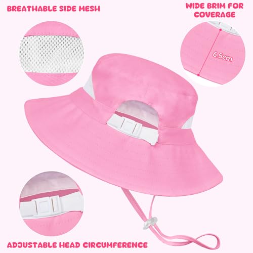 2pcs Kids Sun Hat for Girls Toddler Kids Bucket UV Protection Wide Brim Unicorn Beach Fishing Hat for Girls3