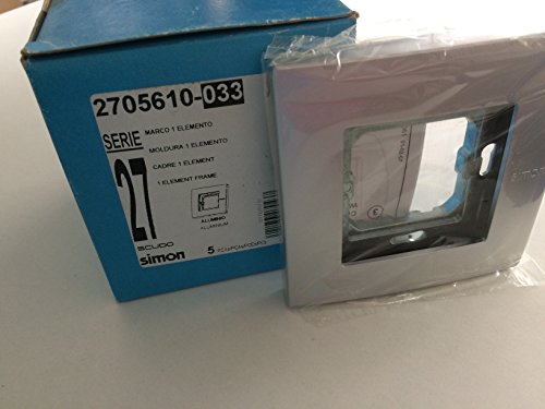 Cadre 1 elemento aluminio s.27 scudo plaque interrupteur mono